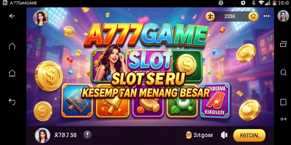 Screenshot A777GAME menampilkan gameplay Slot yang seru dan mendebarkan.