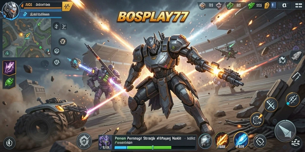 Tampilan gameplay BOSPLAY77 yang menegangkan dan penuh strategi.