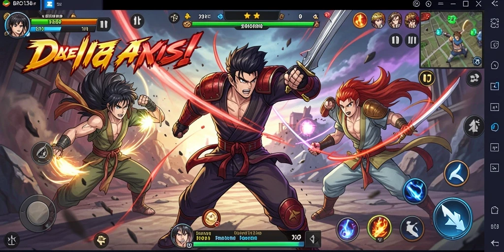 Screenshot menunjukkan aksi seru dalam pertarungan karakter Anime.