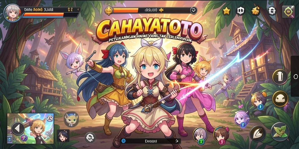 Screenshot CAHAYATOTO menampilkan karakter anime dalam pertempuran seru.
