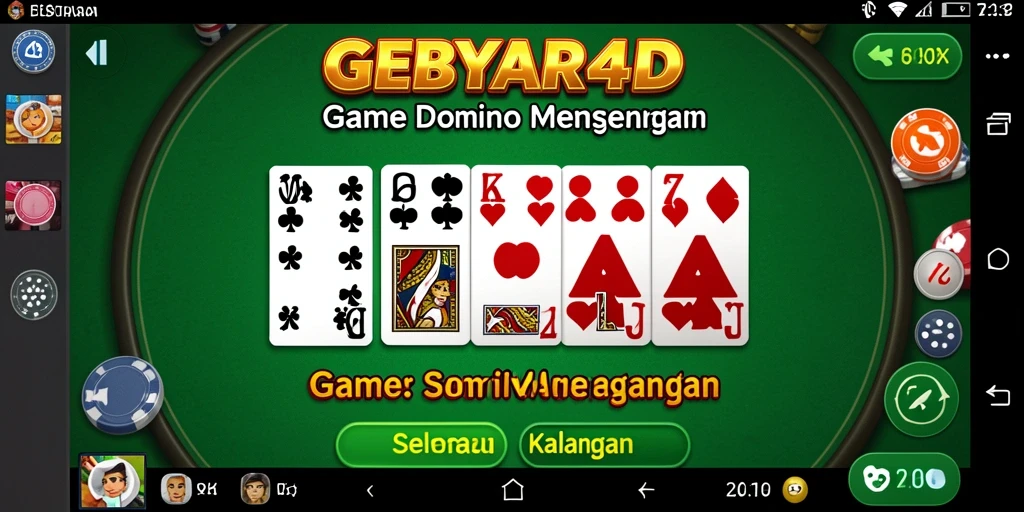 Tampilan utama gameplay GEBYAR4D menampilkan momen mendebarkan permainan domino.