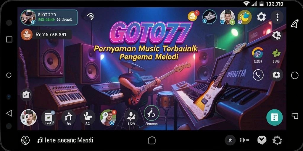 Screenshot GOTO77 menampilkan pemain bernyanyi dengan semangat di atas panggung.