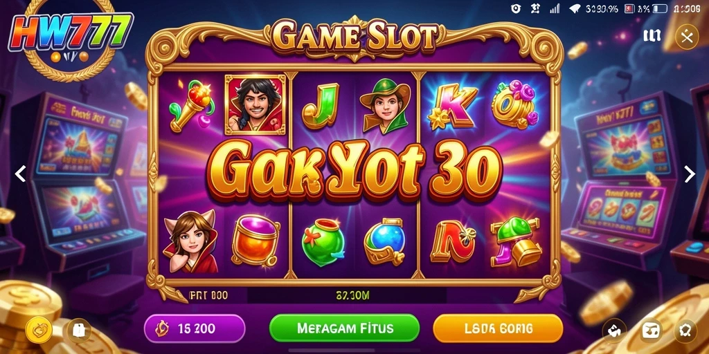Tangkapan layar HW777 menampilkan gameplay Slot menarik dan fitur bonus.