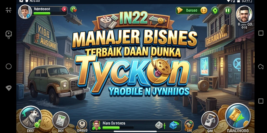Tampilan gameplay IN22 yang seru dalam membangun kerajaan bisnis.