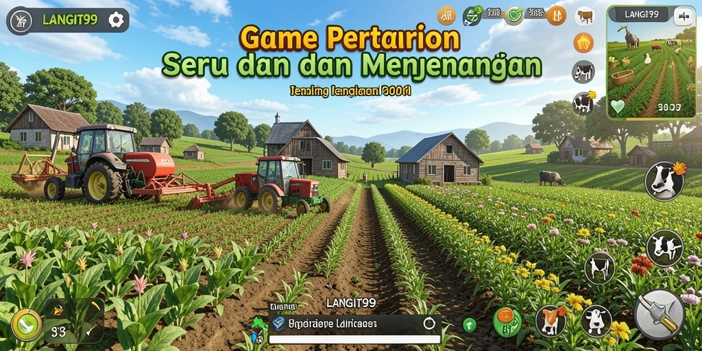 Tampilan gameplay LANGIT99 menampilkan pengalaman bertani yang menyenangkan.