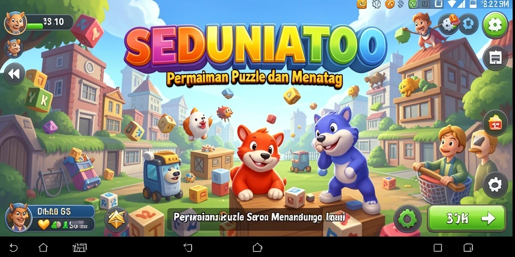 Tangkapan layar utama SEDUNIATOTO menunjukkan gameplay menegangkan dan menarik dari permainan Puzzle.