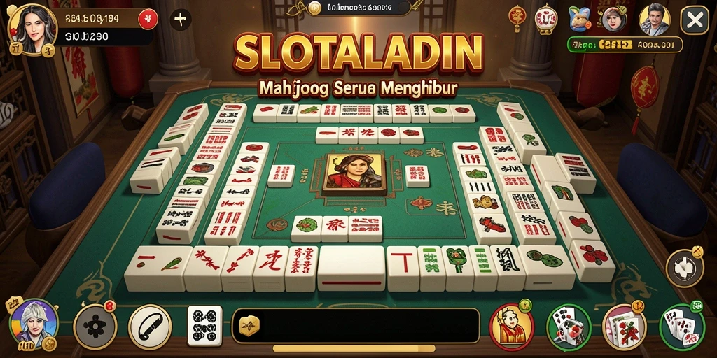 Screenshot permainan Mahjong SLOTALADIN yang menarik dan adiktif.
