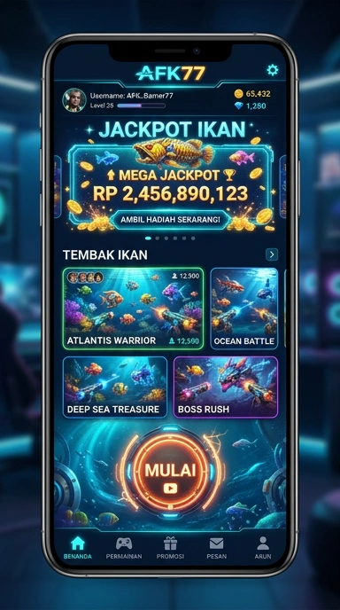 Tampilan utama aplikasi afk77 dengan pilihan aplikasi terbaru.