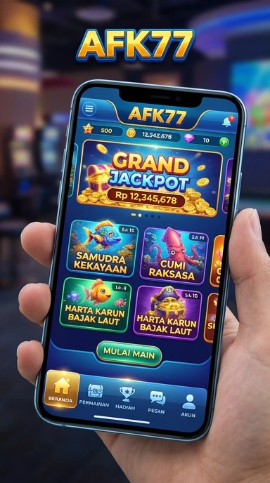 Menu navigasi di afk77 yang memudahkan pencarian aplikasi.